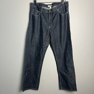 Joseph Abboud Jeans Mens 36x32 Dark Wash Straight Leg 100% Cotton Baggy Rave